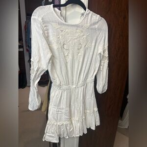 Zara White Embroidered Dress